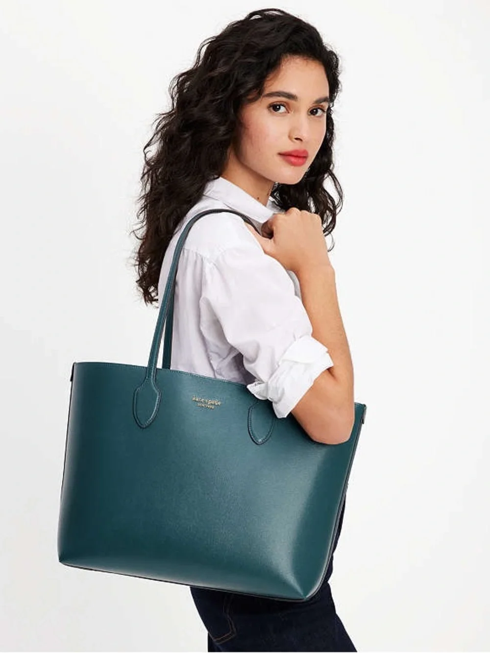 kate spade Teal Tote with Bright Blue Zip Pouch